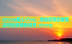 strong糖心Vlog：唐伯虎带你发现深圳短视频新视界-strong